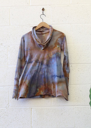 OOAK - Pilgrim Babydoll Shirt / XS / STRETCH Organic Cotton / Ice Dye (67)