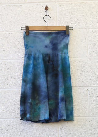 OOAK - Warrior Simplicity Short Skirt  / XS / Med Hemp/Organic Cotton / Ice Dye (162)