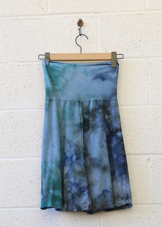 OOAK - Warrior Simplicity Short Skirt  / XS / Med Hemp/Organic Cotton / Ice Dye (172)
