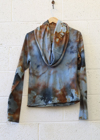 OOAK - Nomad Simplicity Cropped Shirt  / L / Organic Cotton / Ice Dye (185)