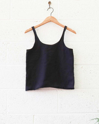 SALE - Sadhana Simplicity Cropped Shirt / S / Midnight / Stretch Cotton (15)