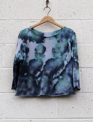 OOAK -  Slip Simplicity Cropped Shirt / L / Organic Cotton / Ice Dye (15)