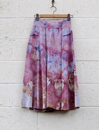 OOAK - Perfect Pocket Below Knee Skirt / M / Med Hemp / Ice Dye (19)