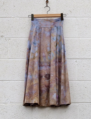 OOAK - Princess Wanderer Below Knee Skirt / XXS / Light Hemp / Ice Dye (37)