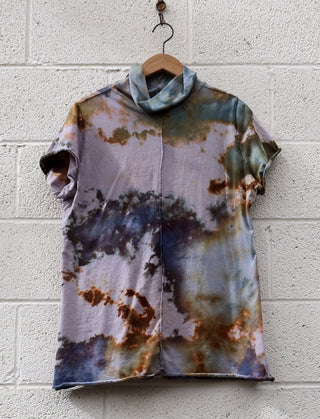 OOAK - Turtleneck Warrior Simplicity Shirt / 2XL / Organic Cotton / Ice Dye (46)