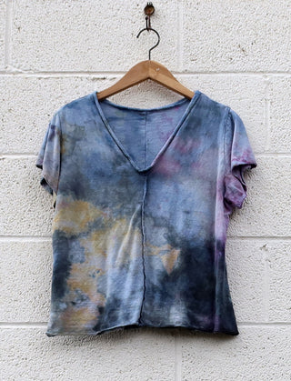 OOAK - Ritual Warrior Simplicity Cropped Shirt / XL / Light Hemp / Ice Dye (56)