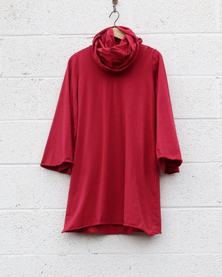 Sale -  Chunky Cowl Bell Sleeve Ojai Tunic / Stretch Cotton / S / Red (318)