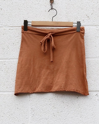 Sale - Drawstring Waist Mini Skirt / NC Cotton / S / Squash (366)