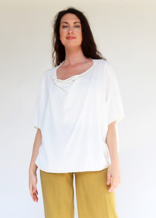 Float Neck Poppy Cropped Shirt Kaftan