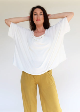 Float Neck Poppy Cropped Shirt Kaftan