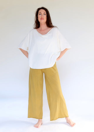 Float Neck Poppy Cropped Shirt Kaftan