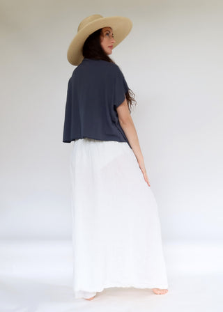 Roll Neck Poppy Cropped Shirt Kaftan