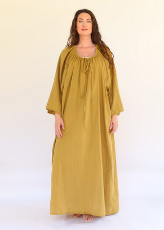 Drawstring Collar Bumble Bee Long Kaftan