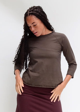 Crew RAGLAN Sleeve Ojai Cropped Shirt