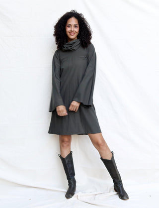 Bell Sleeve Chunky Cowl Ojai Short Dress