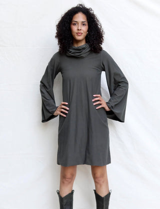 Bell Sleeve Chunky Cowl Ojai Short Dress