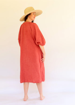Drawstring Collar Bumble Bee Below Knee Kaftan