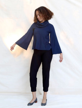 Bell Sleeve Chunky Cowl Ojai Cropped Shirt