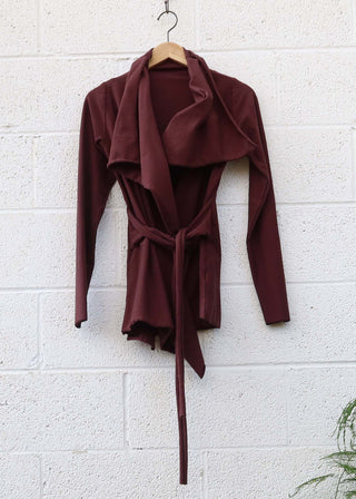 SALE - Belted Cocoon Jacket / 2XS / Cacao / Stretch Organic Cotton (26)