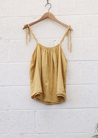 SALE -  Dawn Cropped Shirt / M-XL / Marigold / Organic Double Gauze (138)