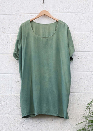 SALE - Everyday Magnolia Short Dress / Sage / 2XL-3XL / Raw Silk (140)