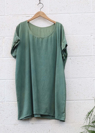 SALE - Everyday Magnolia Short Dress / Sage / 2XS - S / Raw Silk (141)