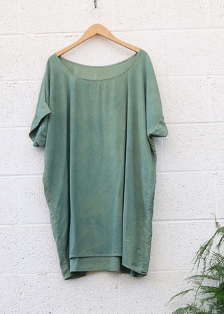 SALE - Everyday Magnolia Short Dress / Sage / M-XL/ Raw Silk (142)