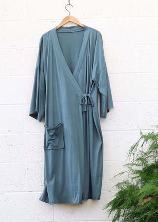 SALE - Ryokan Below Knee Dress / Seafoam / M-XL / Organic Cotton (152)