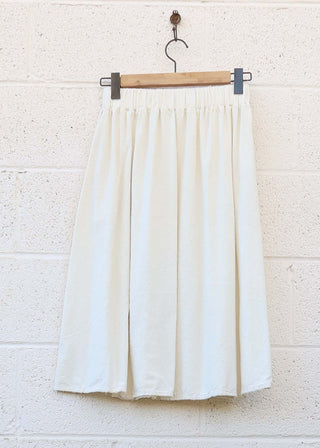 SALE - Mimosa Below Knee Skirt / Natural / XS / Raw Silk (165)