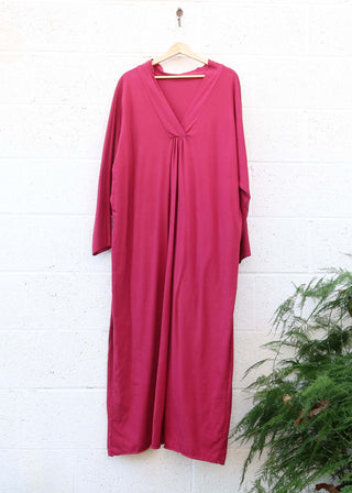 SALE - Lhasa Long Kaftan / Red / M-XL / Organic Cotton (210)