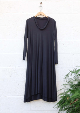 SALE - Hampi Wanderer Below Knee Dress / Midnight / S / Light Hemp (239)