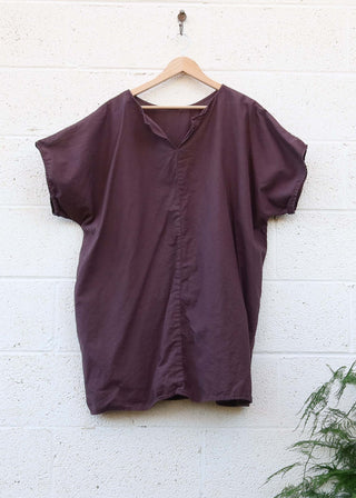 SALE - Sita Poppy Tunic / Cacao / M-XL / Organic Cotton (250)