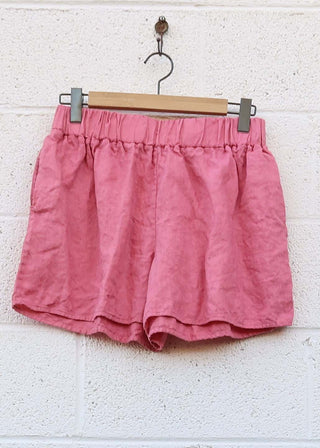 SALE - Mimosas Shorts / XL / Blush / Organic Linen (267)