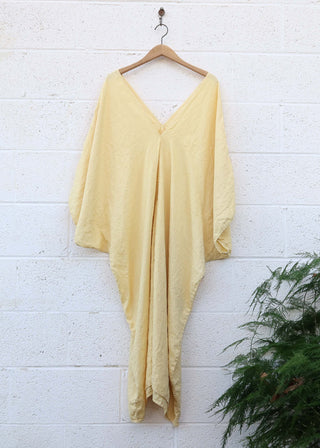 SALE - Flip V Migration Below Knee Kaftan / M-XL / Sunshine / Organic linen (271)