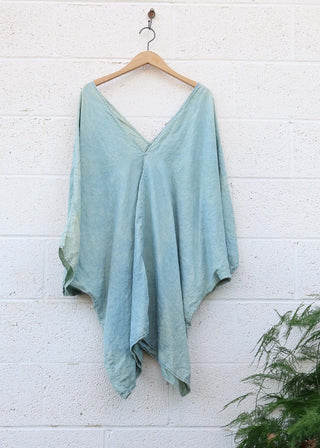 SALE - Flip V Migration Tunic Kaftan / M-XL / Sage / Organic linen (275)