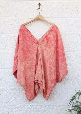 SALE - Flip V Migration Shirt Kaftan / M-XL / Flame / Organic linen (277)