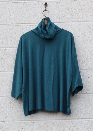 SALE - Turtleneck Poppy Shirt / M-XL / Raincloud / Med Hemp (377)