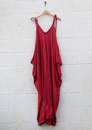 SALE - Dawn Oracle Long Dress / One Size / Red / Organic Cotton (395)