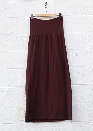 SALE - Pencil Long Skirt / 3XL / Cacao / Stretch Cotton (401)