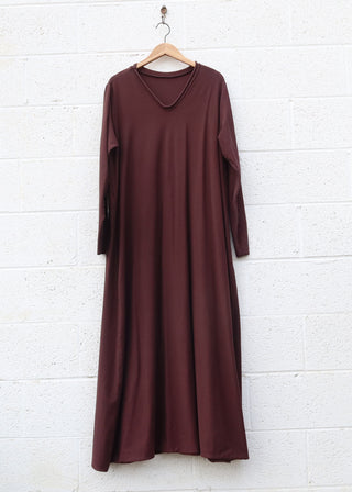 SALE - Ritual Ojai Long Dress / 3XL / Cacao / Stretch Cotton (407)