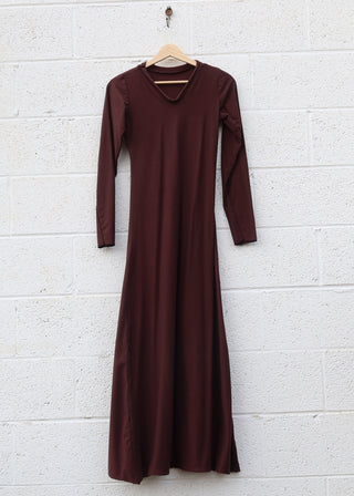 SALE - Ritual Simplicity Long Dress / 2XS / Cacao / Stretch Cotton (409)