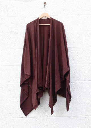 SALE - 2 Yard Poncho/ One Size / Cacao / Stretch Cotton (431)