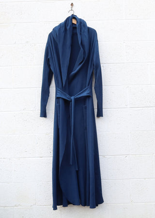 SALE - Hooded Belted Cocoon Long Cardigan / 3XL / Thermal / Sapphire (445)