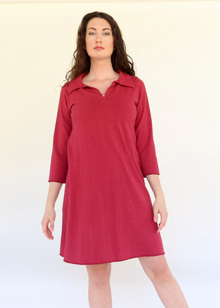 SAMPLE SALE - Preppy Ojai Short Dress / S / Med Hemp / RED / (230)