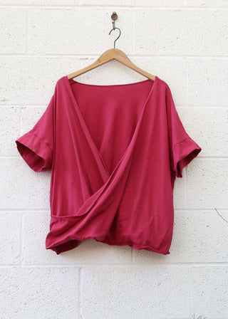 SAMPLE SALE - Magnolia Layering Shirt Kaftan / One Size / Organic Cotton / Red (1)