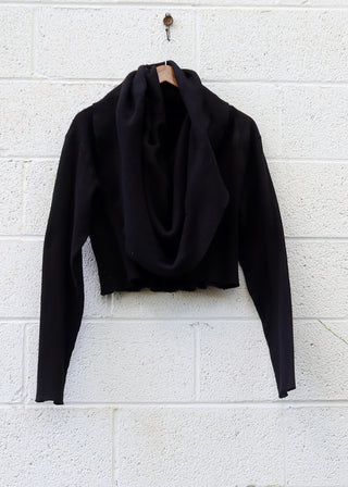 SALE - Super Cowl Simplicity Bralette / XL / Organic Cotton Thermal / Midnight (26)