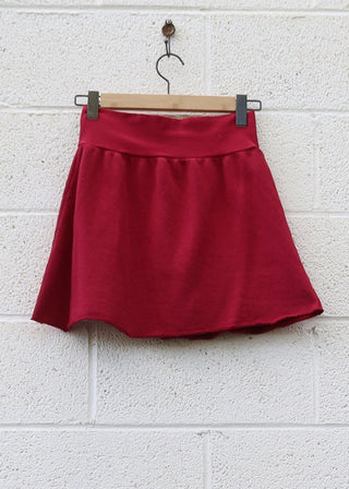 SALE - Wanderer Short Skirt / M / Organic Cotton French Terry / Red (28)