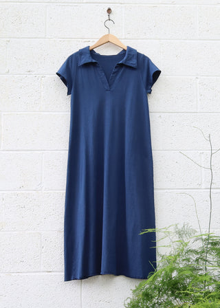 SAMPLE SALE - Preppy Ojai Below Knee Dress / S / Med Hemp / Saphire (66)