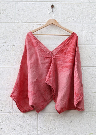 SAMPLE SALE - Flip V Migration Cropped Kaftan / OS / Linen / Poppy / (102)