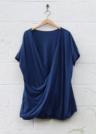 SAMPLE SALE - Layering Magnolia Tunic Kaftan / 2XS-S / Organic Cotton / Sapphire / (112)